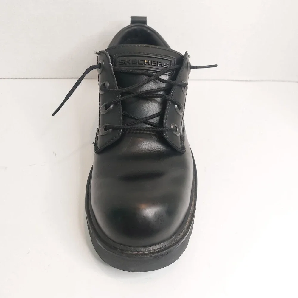 Skechers Leather Upper Black Oxford Shoes Men's Size 9.5 w/ Original Box